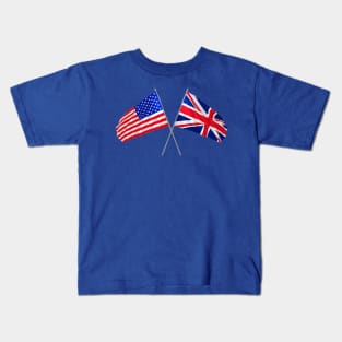 uk, usa flags crossed Kids T-Shirt